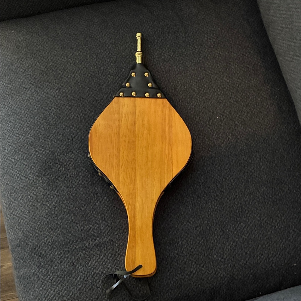 Wood and Leather Fireplace Bellows